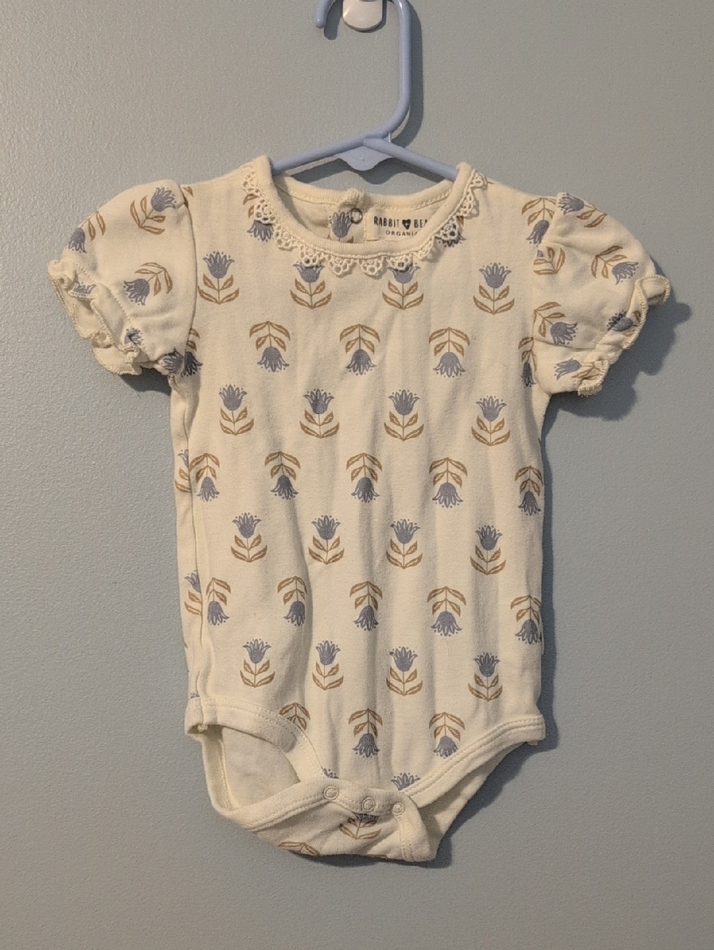 Rabbit & Bloom Cream Floral Baby One-Piece Bodysuit